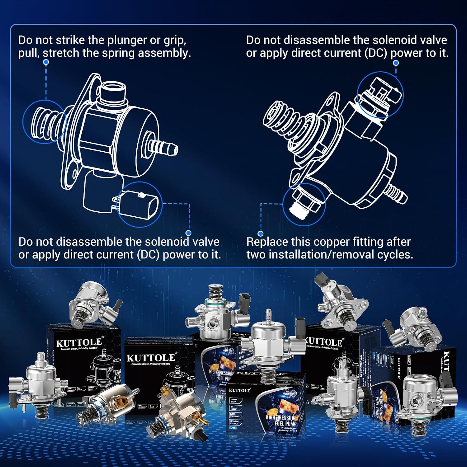 High Pressure Fuel Pump Compatible with Hyundai Accent 2013-2014 Veloster 2012-2014 Kia Forte Koup Forte5 2015-2016 Rio 2012-2014 Soul 2012-2016 1.6L Replaces 35320-2B130 35320-2B100