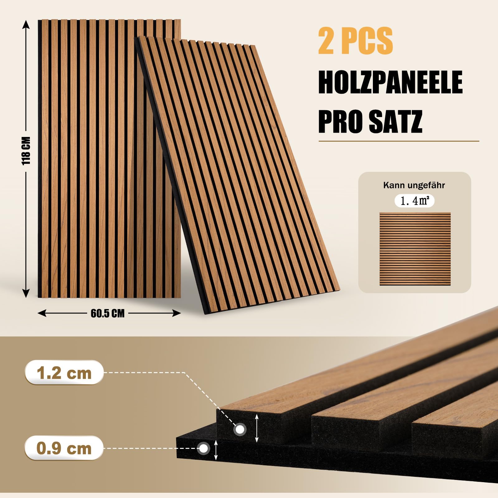 TONOR Bamboe Akoestische Panelen Zelfklevend, 4 Stuks 110 x TONOR Bamboe Akoestische Panelen Zelfklevend, 4 Stuks 110 x