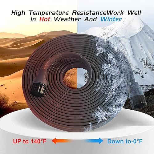 Miniatura 5 de Hopegiver Manguera de riego de 10 pies, paquete de 4 mangueras de rociador para patio para ahorrar agua en el césped con estacas, mangueras de riego