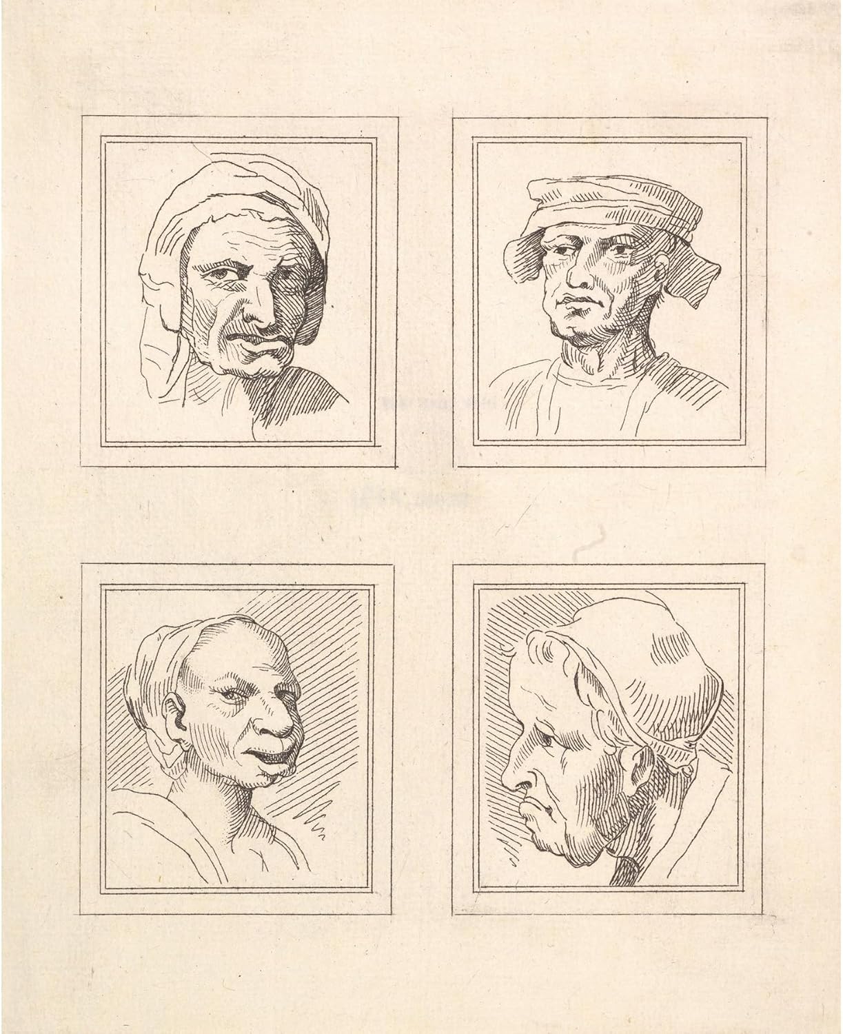 ArtDirect Characaturas by Leonardo da Vinci Pl.15 Unframed Art Print Giclee Poster by Wenceslaus Hollar - Ready for Framing with Customization Sizes 8x10, 11x14, 16x20, 24x30, 36x44 and 48x59 inches