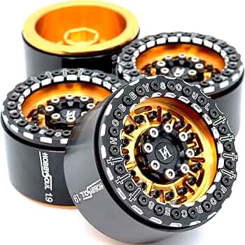 Amazon.com: HOBBYSOUL Aluminum 1.9 Beadlock Wheels Wide 32mm