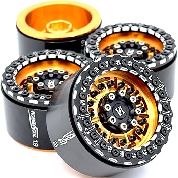 hobbysoul RC Aluminum 1.9 Beadlock Wheels Wide 32mm / 1.25'' Hex