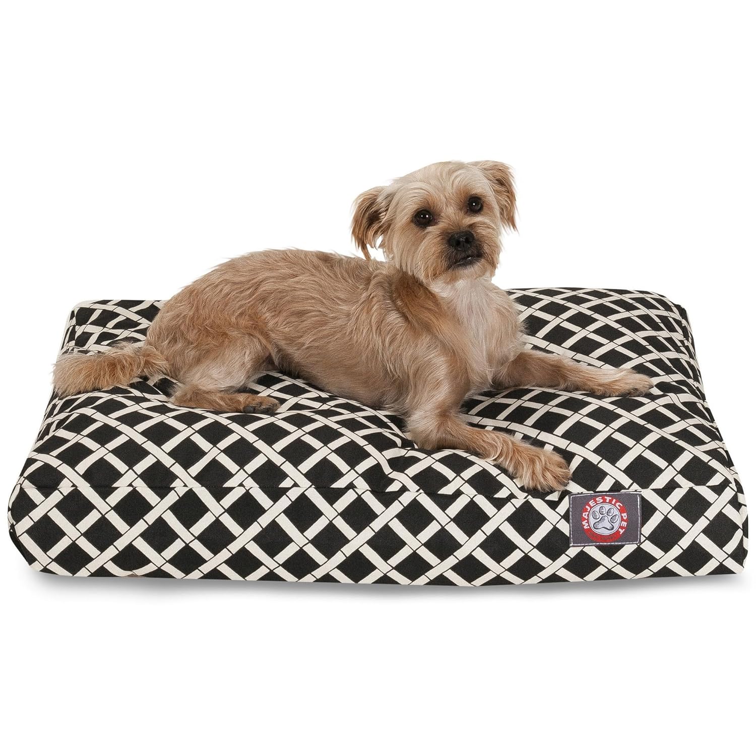 Majestic Pet Rectangle Shredded Memory Foam Dog Bed Washable – Non Slip Comfy Pet Bed – Dog Crate Bed with Removable Washable Cover – Dog Kennel Bed - 27x20 S - Bamboo - Black
