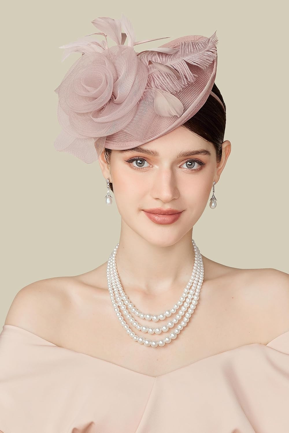 BABEYOND Fascinators Hats for Women - Tea Party Kentucky Fascinator Derby Pillbox Hat Mesh Feathers Headband with Hair Clip - Image 4