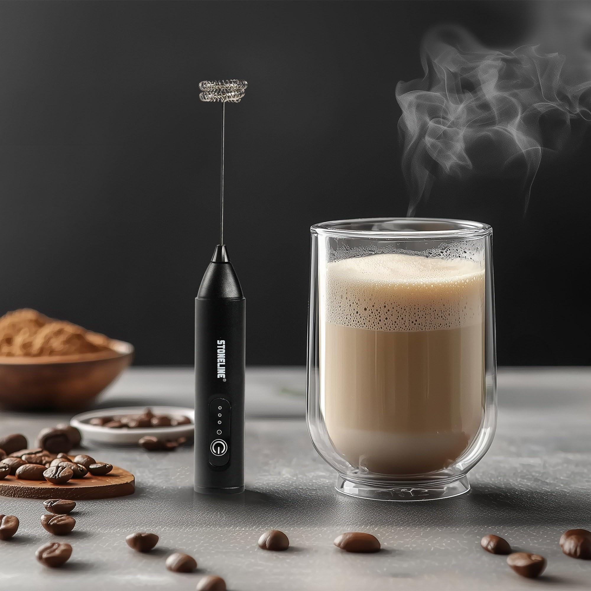 STONELINE Cafetera Italiana Inducción 4 Tazas 170 ml, Cafetera Espresso Moka de Aluminio Fundido, para Todo Tipo de Cocinas incluida Inducción, Juego Café Exprés con Vasos y Espumador, Rosa