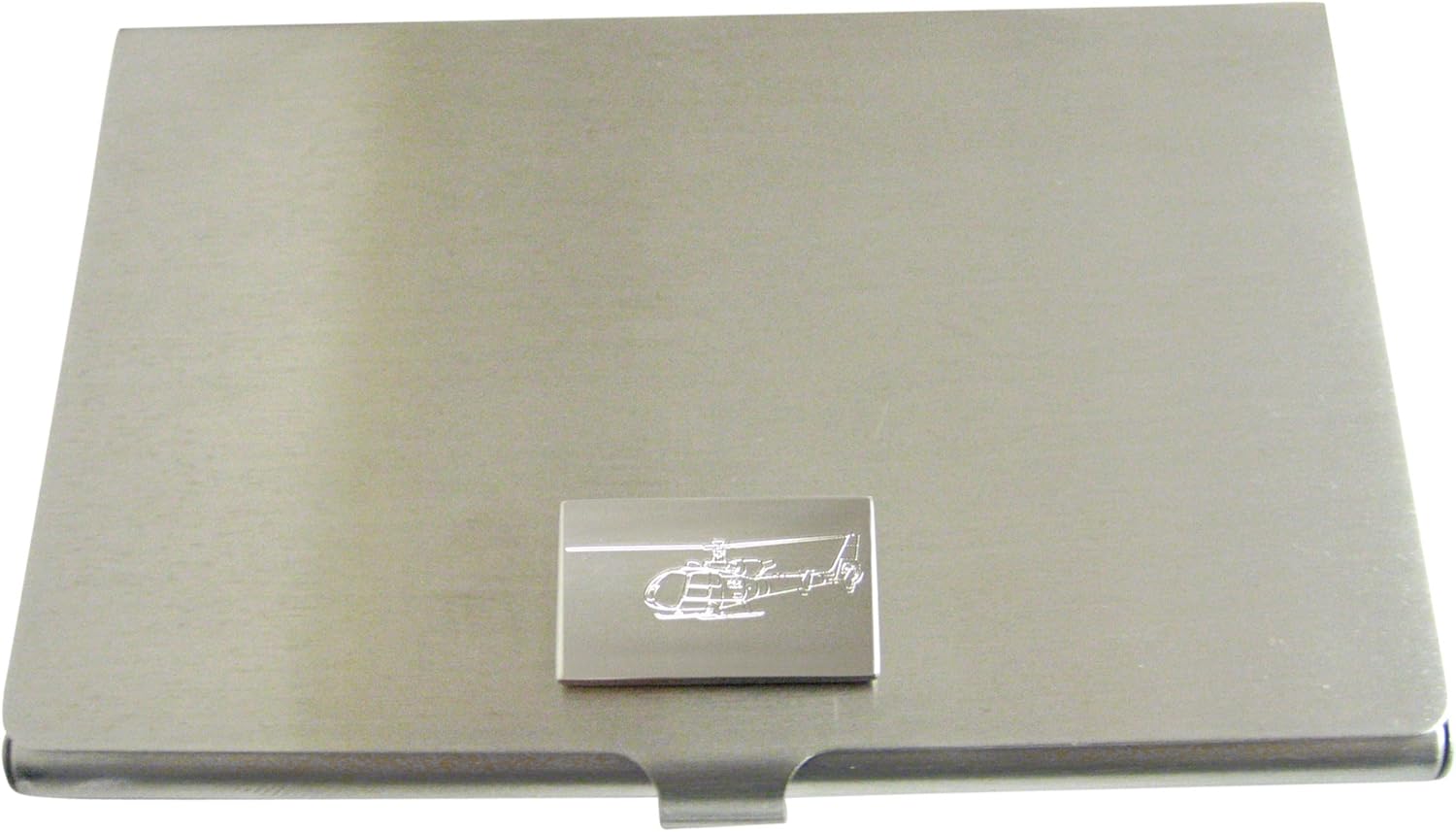 Kiola Designs Silver Toned Etched Simple Helicopter Business Card Holder