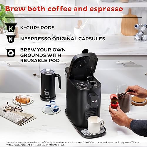 Miniatura 3 de Instant Pot Dual Pod Plus - Cafetera 3 en 1 para café expreso y café molido, compatible con cápsulas Nespresso K-CupPod, con cápsula reutilizable,