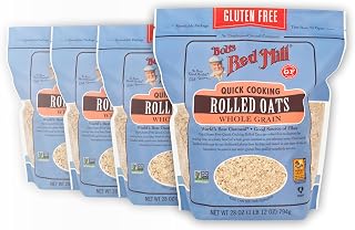 Bob's Red Mill Gluten Free Quick Cooking Rolled Oats, 28oz Pack of 4 - Non-GMO Vegan Kosher Whole Grain Oats