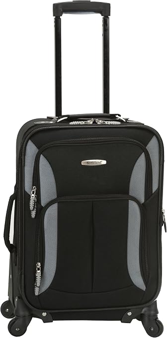 Amazon.com: Rockland Pasadena - Maletas blandas con ruedas giratorias,  Negro/Gris), F2281-BLACK/GREY : Ropa, Zapatos y Joyería