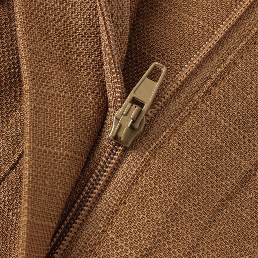 Amazhiyu Women's Linen High Waisted Split Raw Hem A-Line Midi Skirts with Pockets