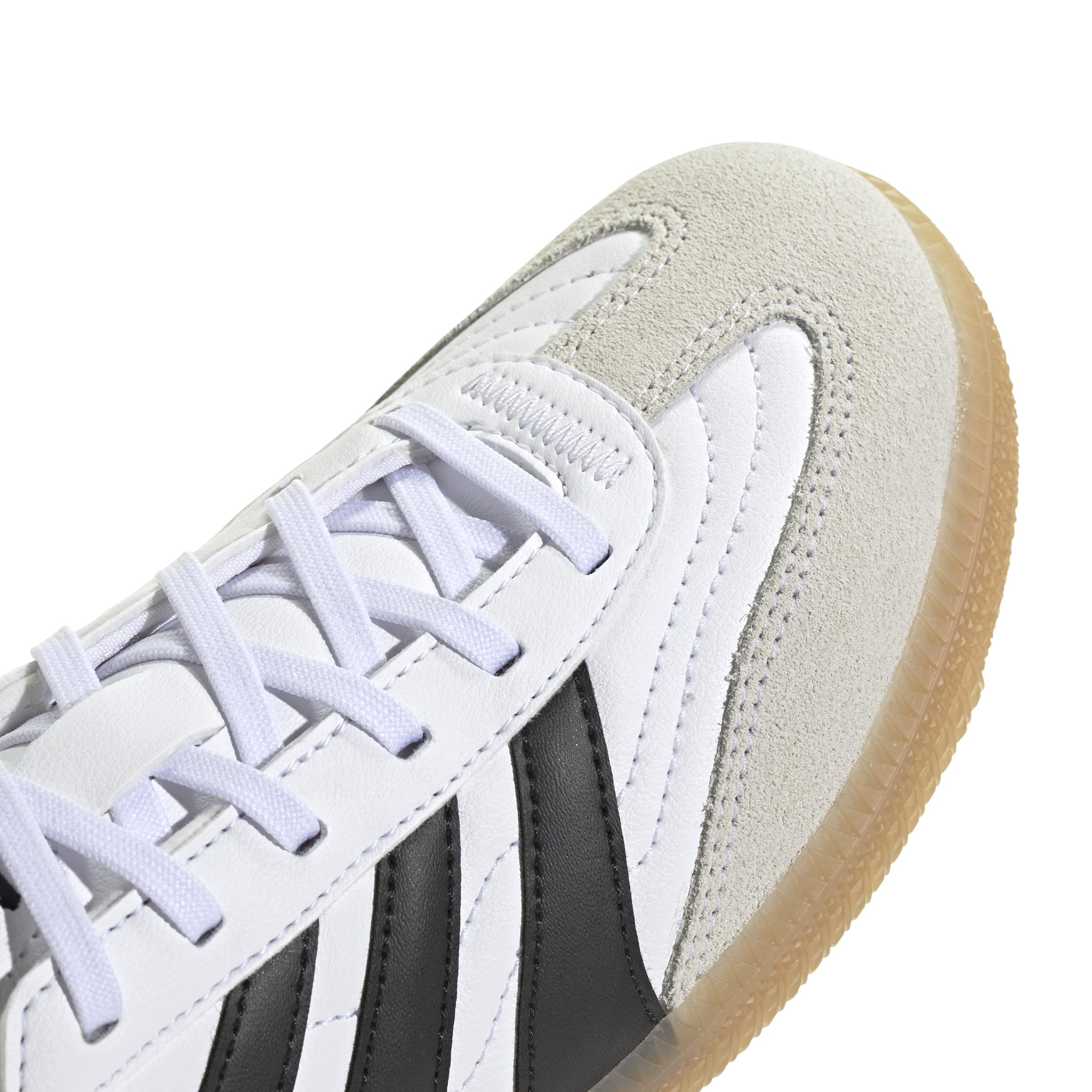 adidas Freestyle Predator Indoor Sneaker, White/Black/Gold Metallic, 1 US Unisex Little Kid