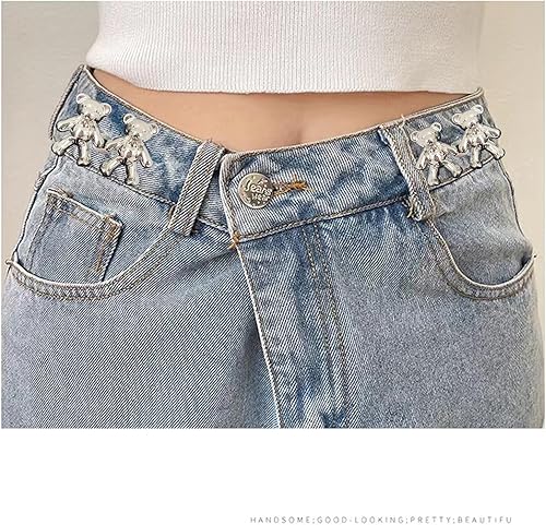 Miniatura 2 de Juego de 8 pines de botones ajustables sin coser, ajustador de botón perfecto para jeans, pantalones, faldas, ropa (plata + cobre)