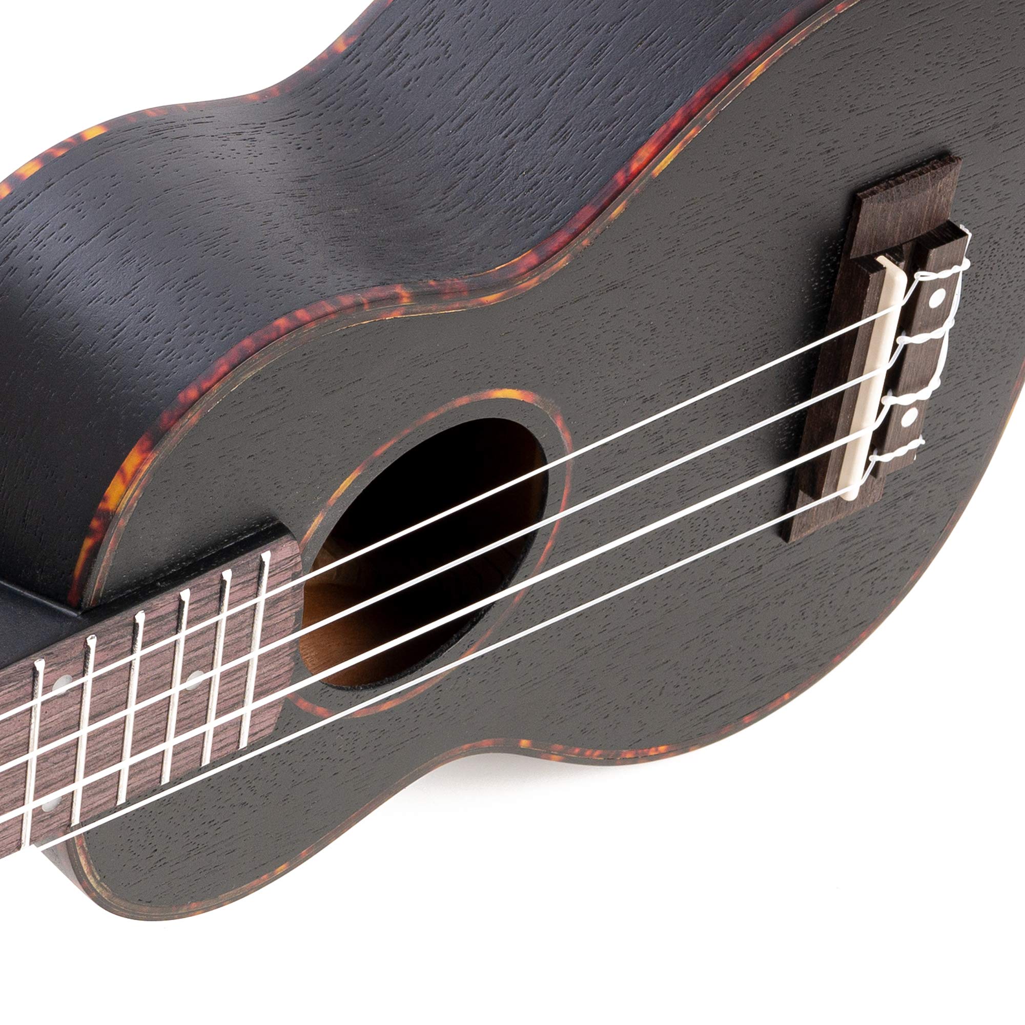 Cascha, ukulele soprano, nero, mogano, set di 3 plettri colorati, custodia per ukulele soprano, ukulele di alta qualità, in mogano, nero, piccola chitarra hawaiana per principianti avanzati