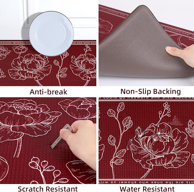 Juego de tabla plegable y tapetes antifatiga para cocina miniatura 8