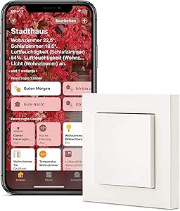 Eve Light Switch - Smarter Lichtschalter, Einfach-,Wechsel- und Kreuzschaltung, Kompatibilität für Mehrfachschalter, integrierte Zeitpläne, anpassbares Design (Apple HomeKit)
