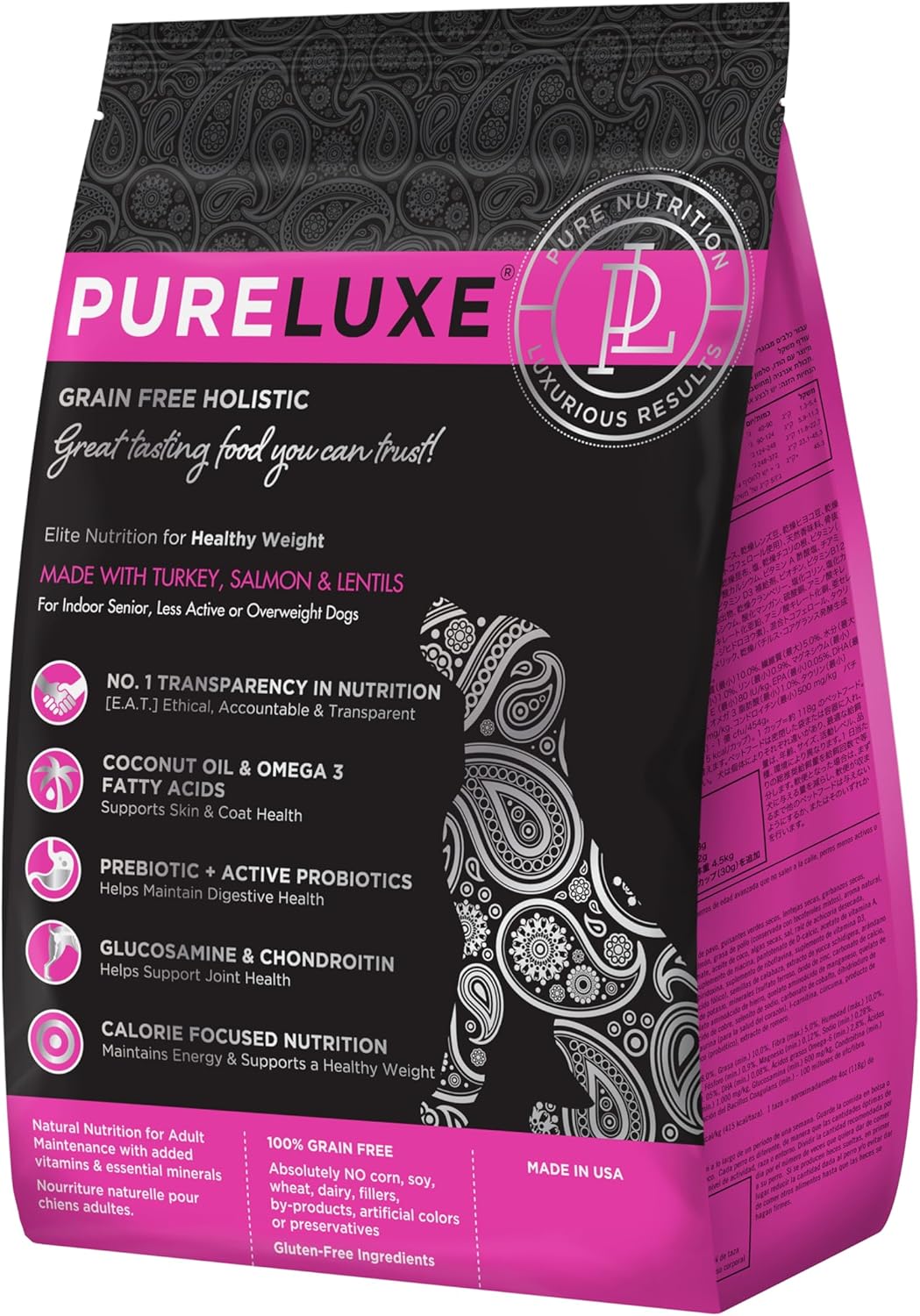 PURELUXE Grain & Gluten Free Dog Food, Stellar Holistic Low Protein & Fat Chicken, Trout & Eggs for Adult & Senior Dogs