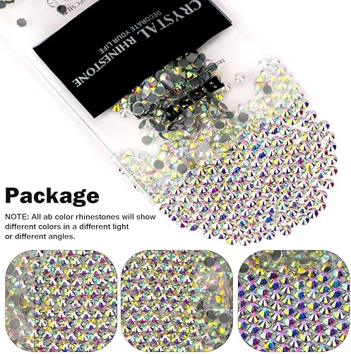 Miniatura 6 de Diamantes de imitación Hotfix con parte trasera plana para manualidades, diamantes de imitación AB de cristal redondos, gemas para ropa, zapatos,