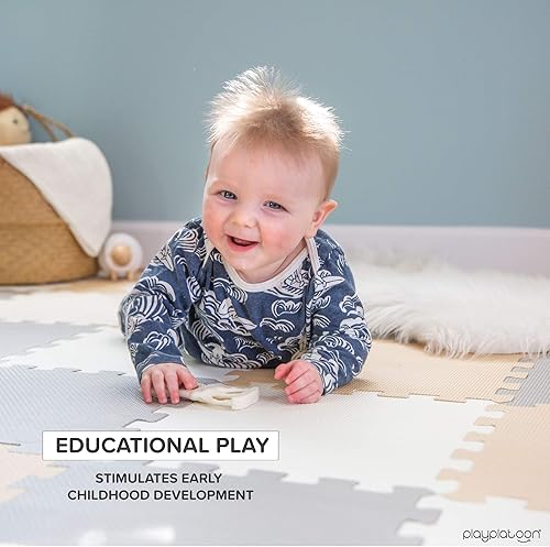 Miniatura 6 de Tapete de espuma no tóxica, cómodo, extra grueso, acolchado para ejercicio y juego para niños pequeños, niños y adultos, 36 azulejos (12 x 12