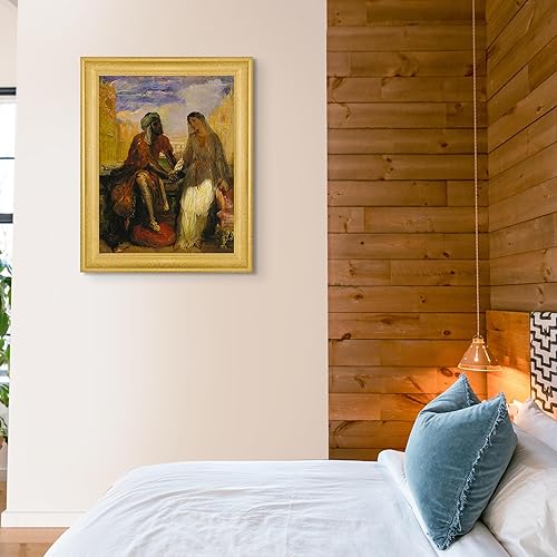 Miniatura 4 de Lost Cabin Othello & Desdémona en Venecia por Theodore Chasseriau  Lienzo en marco biselado dorado  Reproducción de pintura de obras de arte finas