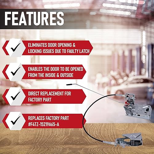 Miniatura 2 de AA Ignition Pestillo de bloqueo de puerta del conductor de repuesto con kit de cable y varilla – Compatible con vehículos Ford – Bronco, F Super