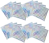 Vista 10 de 20 hojas de 1 a 1000 calcomanías reflectantes impermeables para números láser, calcomanías redondas autoadhesivas para inventario/organización