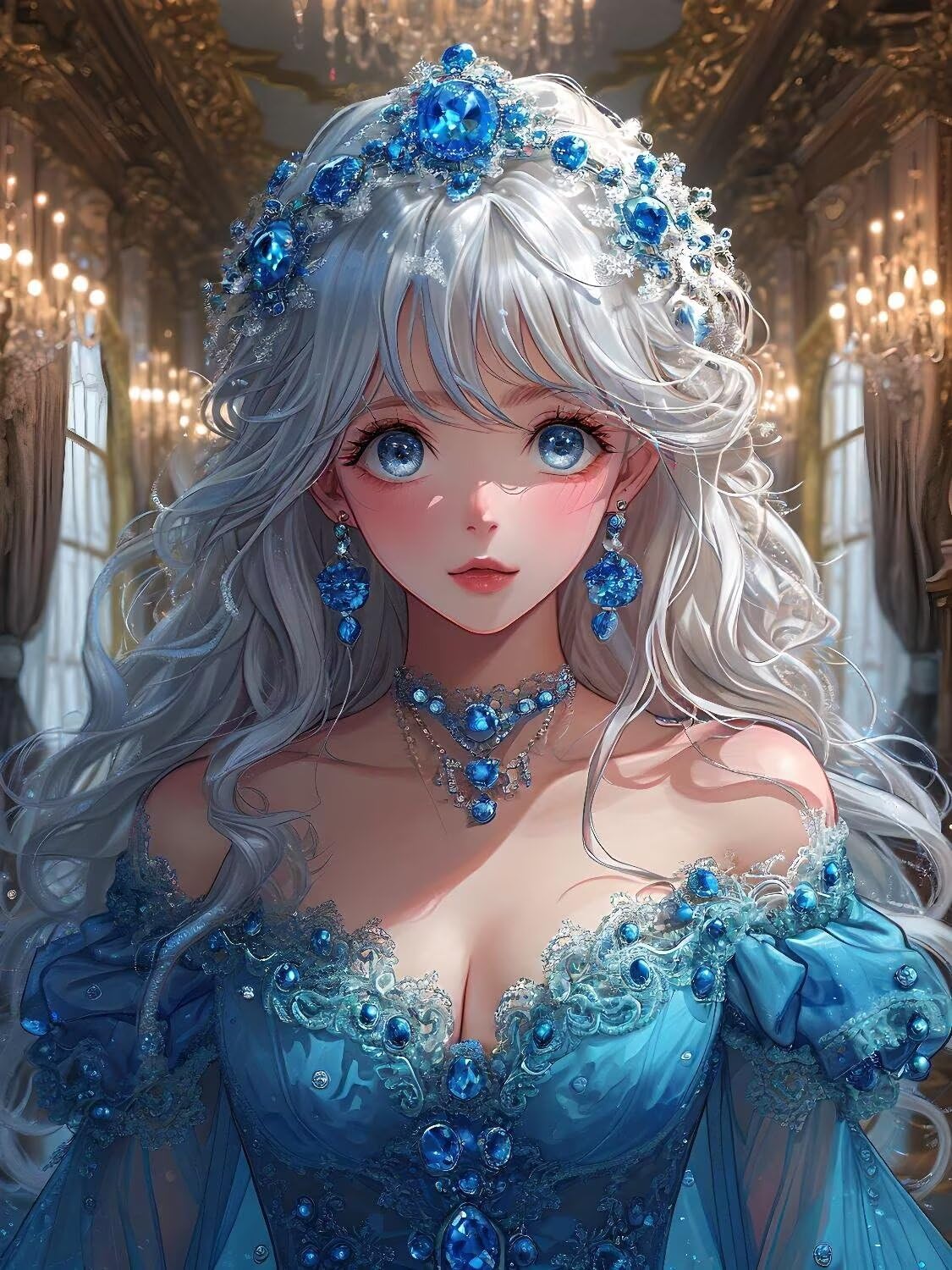 Diamond Painting Belleza azul Pintura Diamante Adultos, Diamond Painting Niños, DIY Cuadros de Diamantes Kit Manualidades Adultos, para Navidad Decoración de La Pared Del Hogar Regalos 70x100cm t-3023