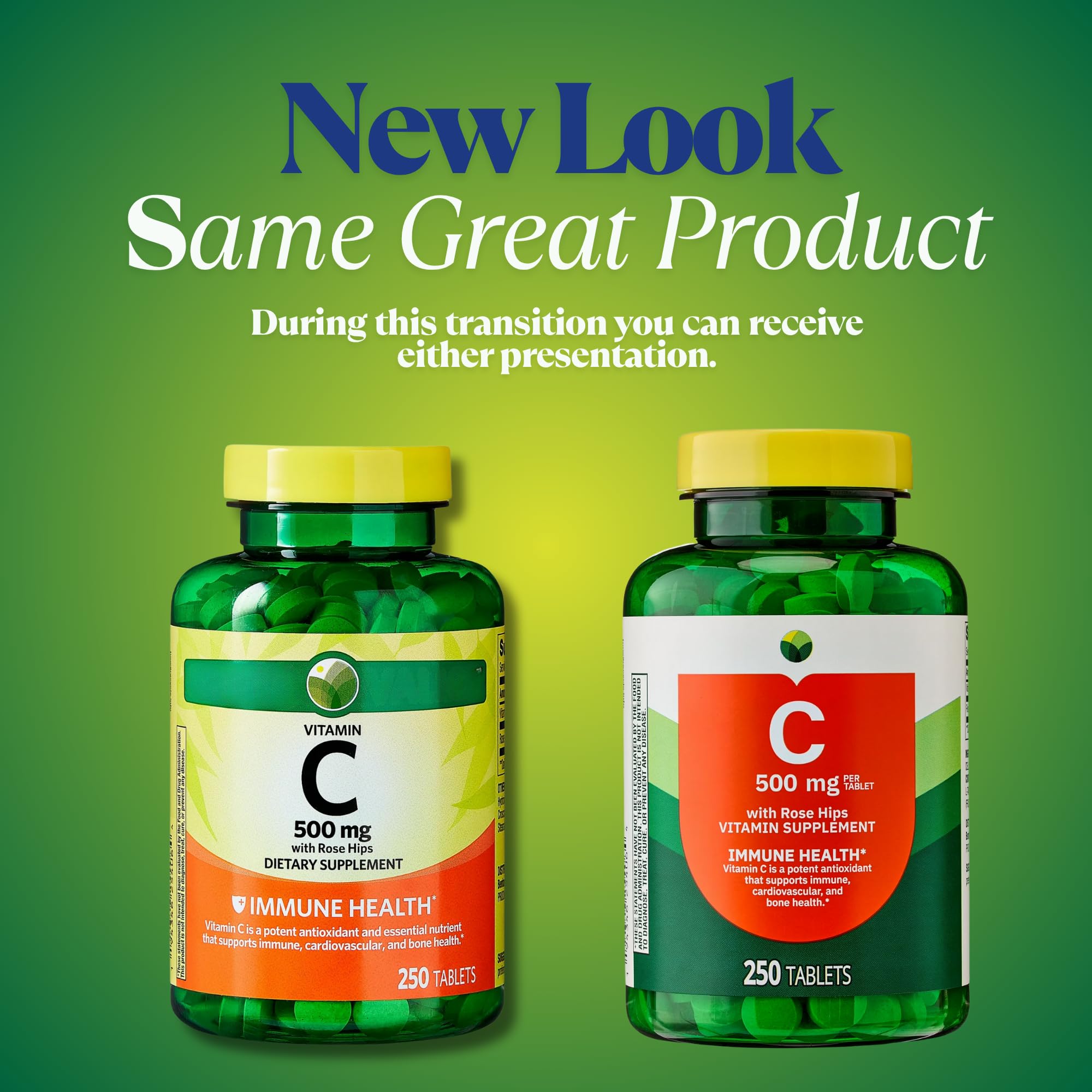 Spring Valley Vitamin C 500 mg with Rose HIPS | Immune & Antioxidant Support | 250 Tablets | Supports Collagen, Skin & Bone Health | Dietary Supplement | Non-GMO | Gluten Free | Pack of 1