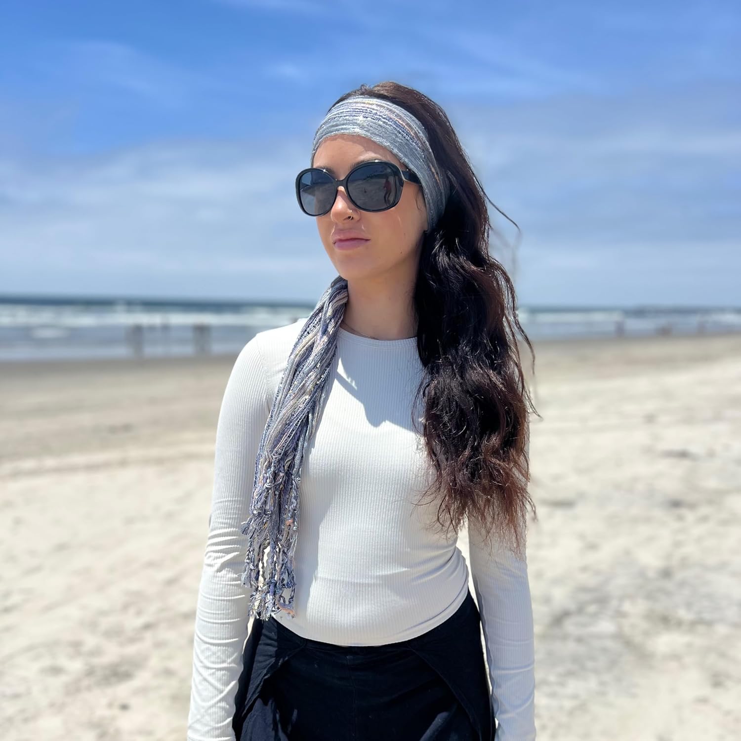 Humble Hilo Multi-Colored Scarf/Shawl for Women Lightweight Head or Neck Scarf - Image 5