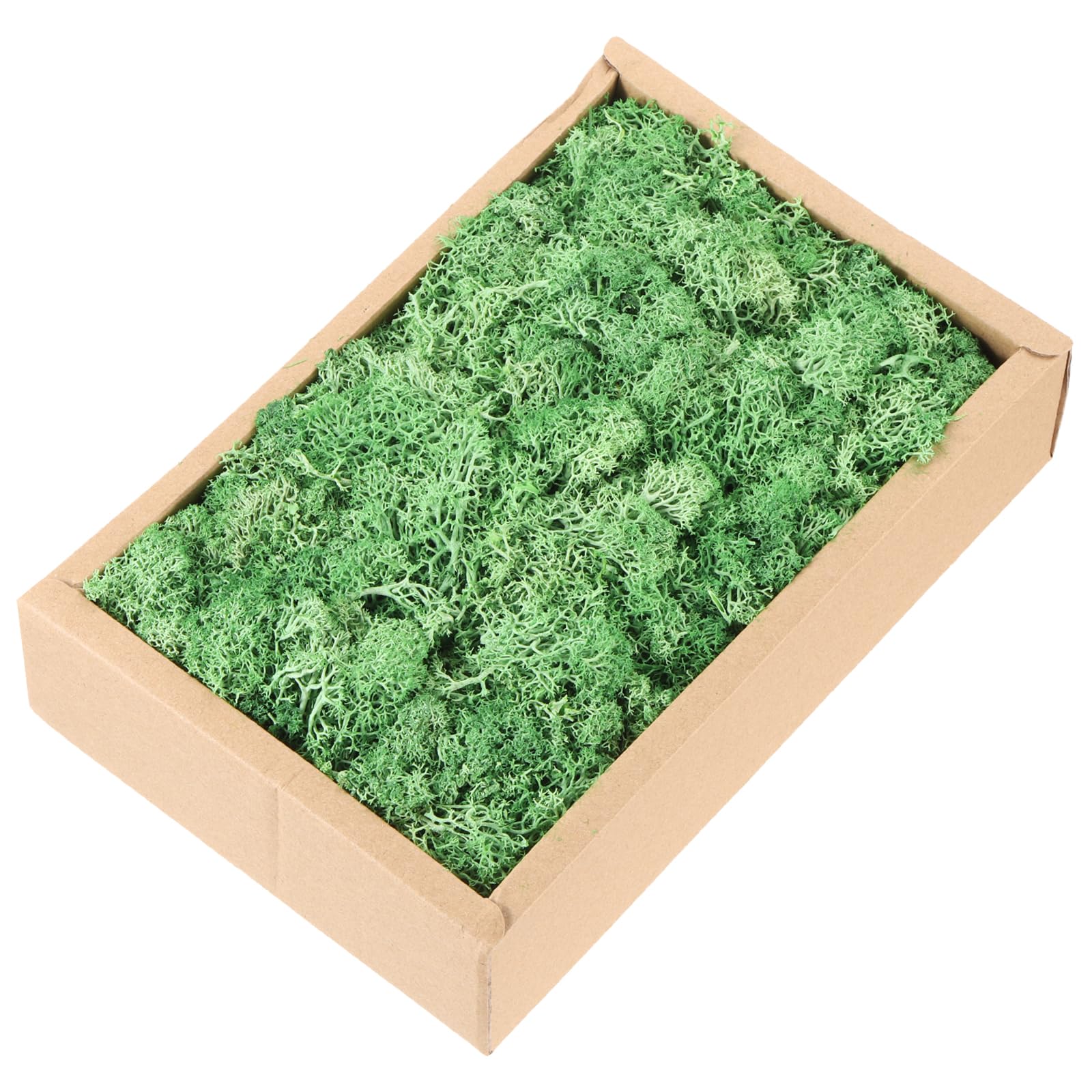 sourcing map 7.8oz Preserved Reindeer Moss, Green Decorative Artificial Fake Moss for Potted Plants Indoor Crafts Lichen Centerpieces Decor