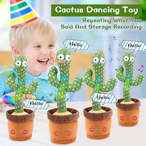 Emoin Juguetes de cactus bailarín para bebés de 6 a 12 meses juguetes de Navidad para cantar y bailar para bebés y niñas animales de peluche