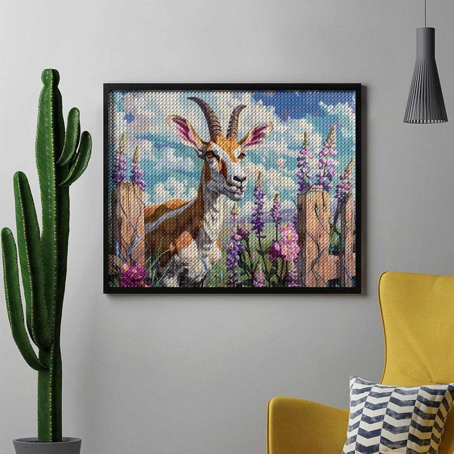 Nestaura Pronghorn Diamond Painting Kit,5D DIY Diamond Art with Round Diamonds for Home Wall Decor and Gifts (16"x20" in)