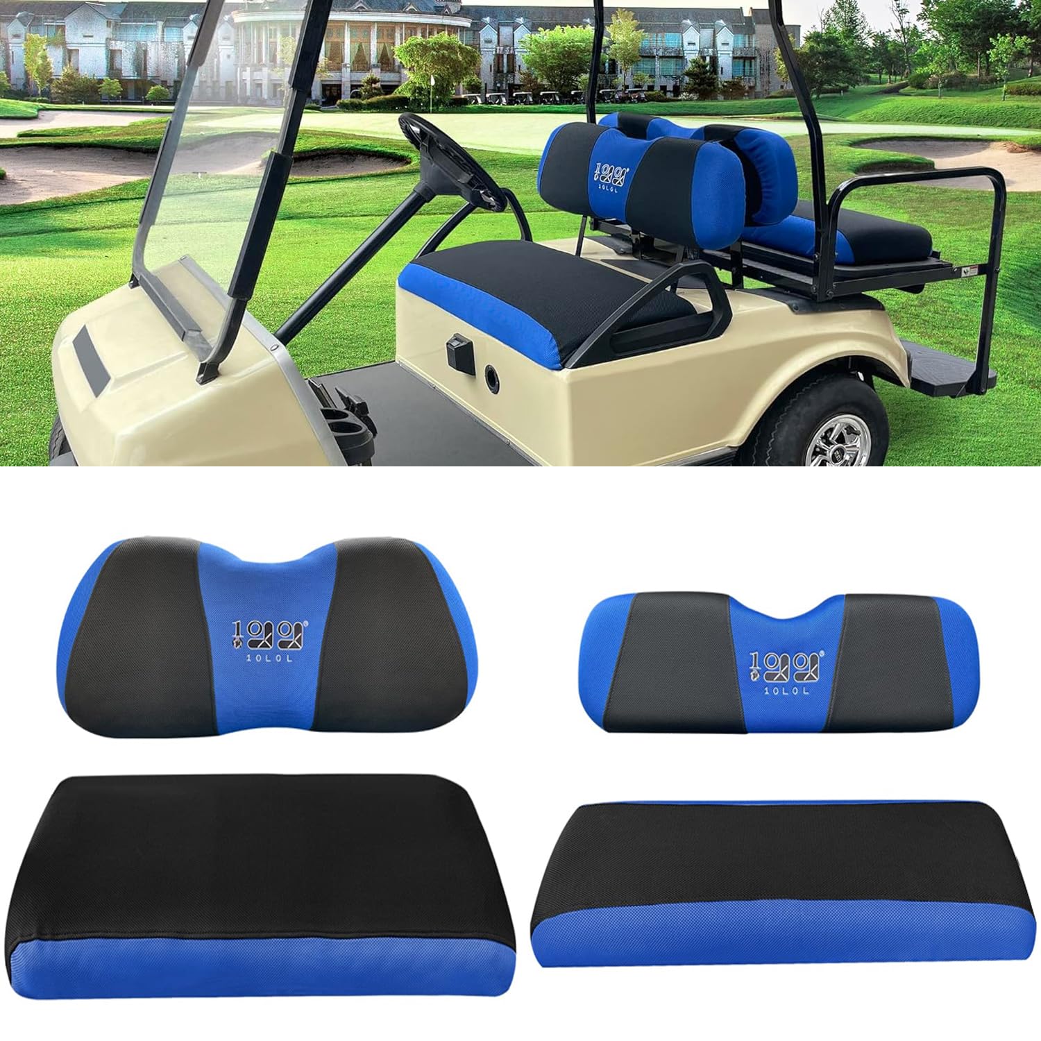 10L0L Golf Cart Front Rear Seat Cover Set