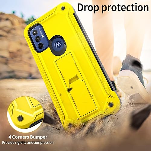 Miniatura 4 de URBANITE Funda protectora resistente a prueba de golpes para Motorola Moto G Play 2023, de grado militar, con protector de pantalla y soporte