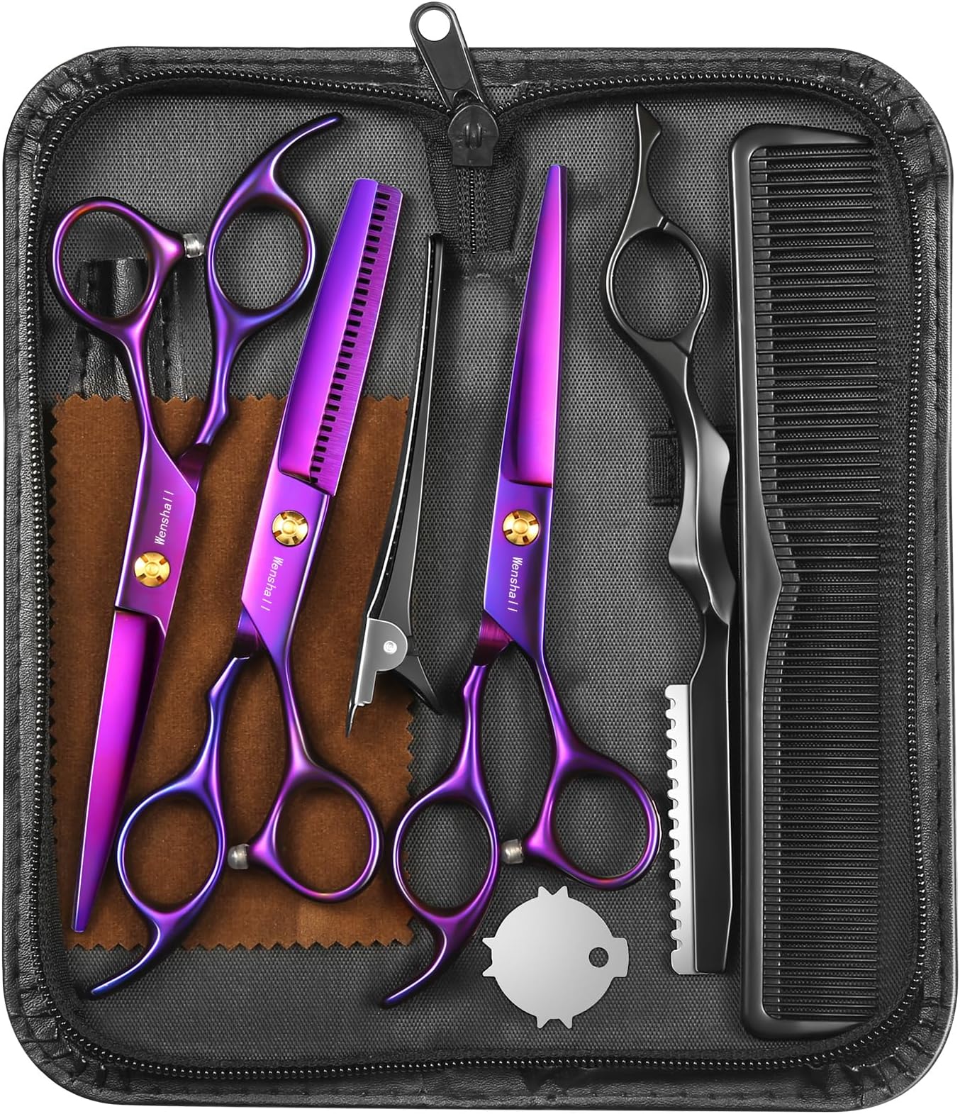 Wenshall Hair Cutting Scissors Professional 6.89 inch Barber Scissors Multifunctional Salon Thinning Scissors Straight Shears Tools for Mother Father Friends' Christmas Gift