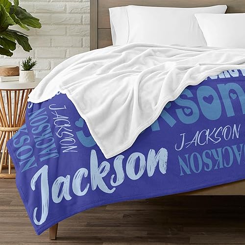 Vista 25 de Manta personalizada con texto, manta personalizada con nombre para madre, padre, adultos, amigos, amantes, perros, mascotas, manta de franela 01