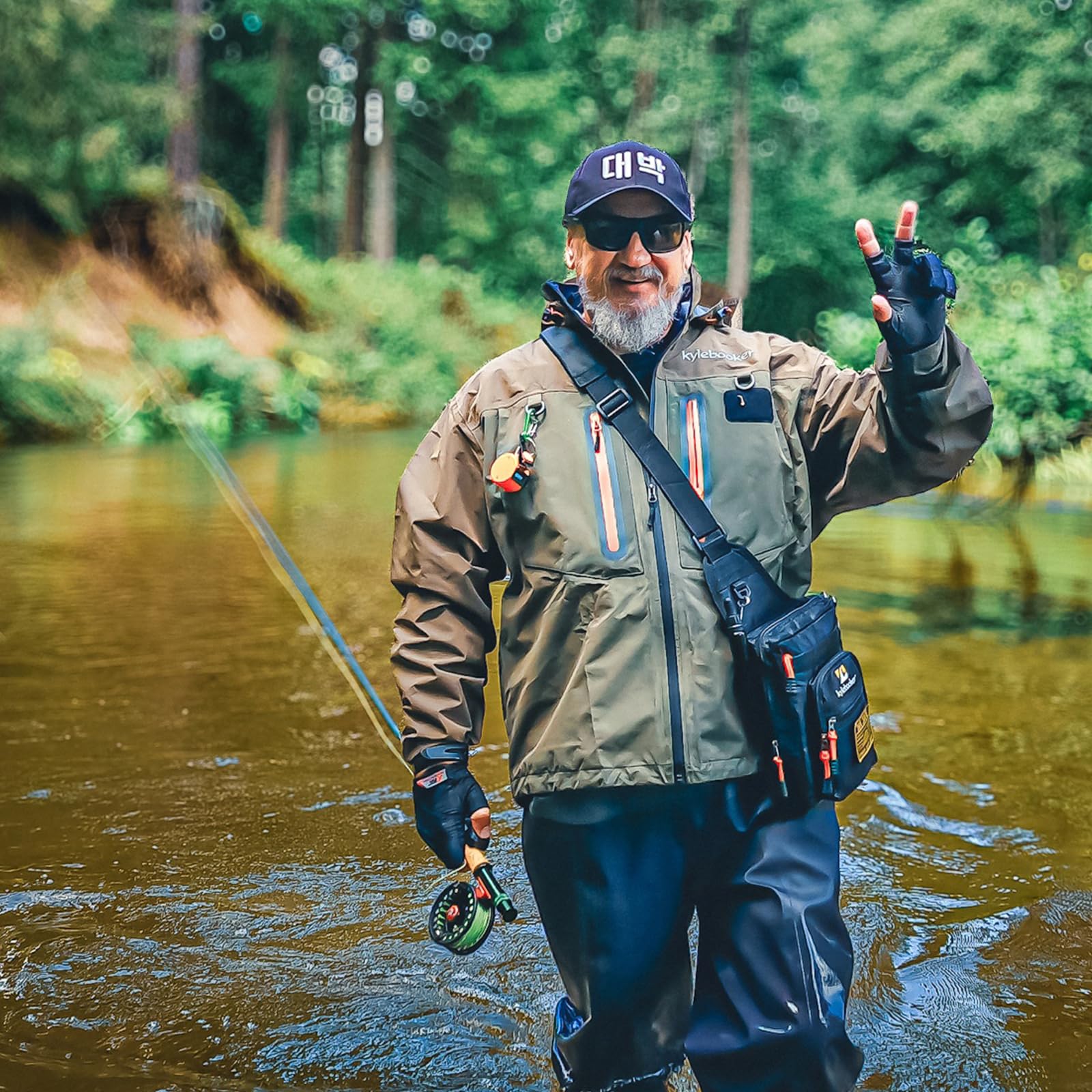 Kylebooker Giacca impermeabile da pesca a mosca, per attività all'aperto, per uomini e donne