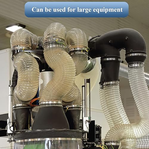 Miniatura 6 de Amylove Manguera de recogida de polvo de PVC pesado de 2.5 pulgadas, 10 pies, manguera flexible de PVC transparente con bobina de alambre de acero