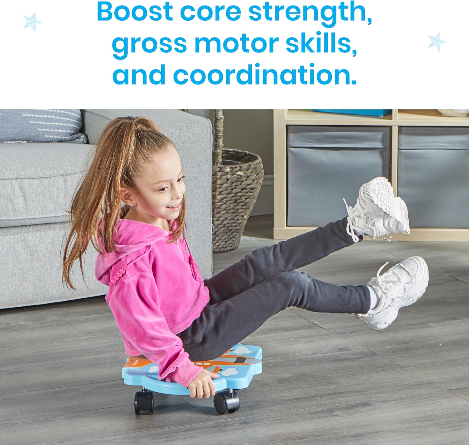 hand2mind Orange Plane Glider Scooter Board, Floor Scooter Board, Gross Motor Toys, Kids Exercise & Physical Education Equipment, Playground Toys, Indoor Active Play, Toddler Outdoor Activities image 4 of 6 B0DYL53MHP