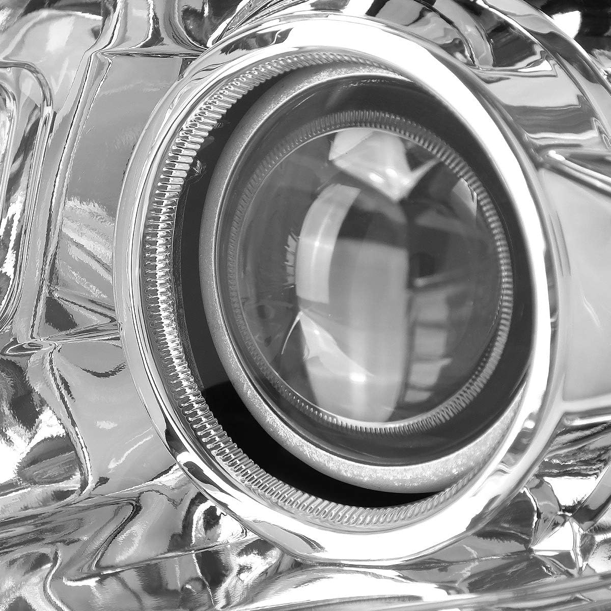 DNA MOTORING Pairs of Projector Headlight Assembly Compatible with 11-15 FORD EXPLORER 4-DOOR Chrome Amber, HL-OH-FEXP11-CH-AM