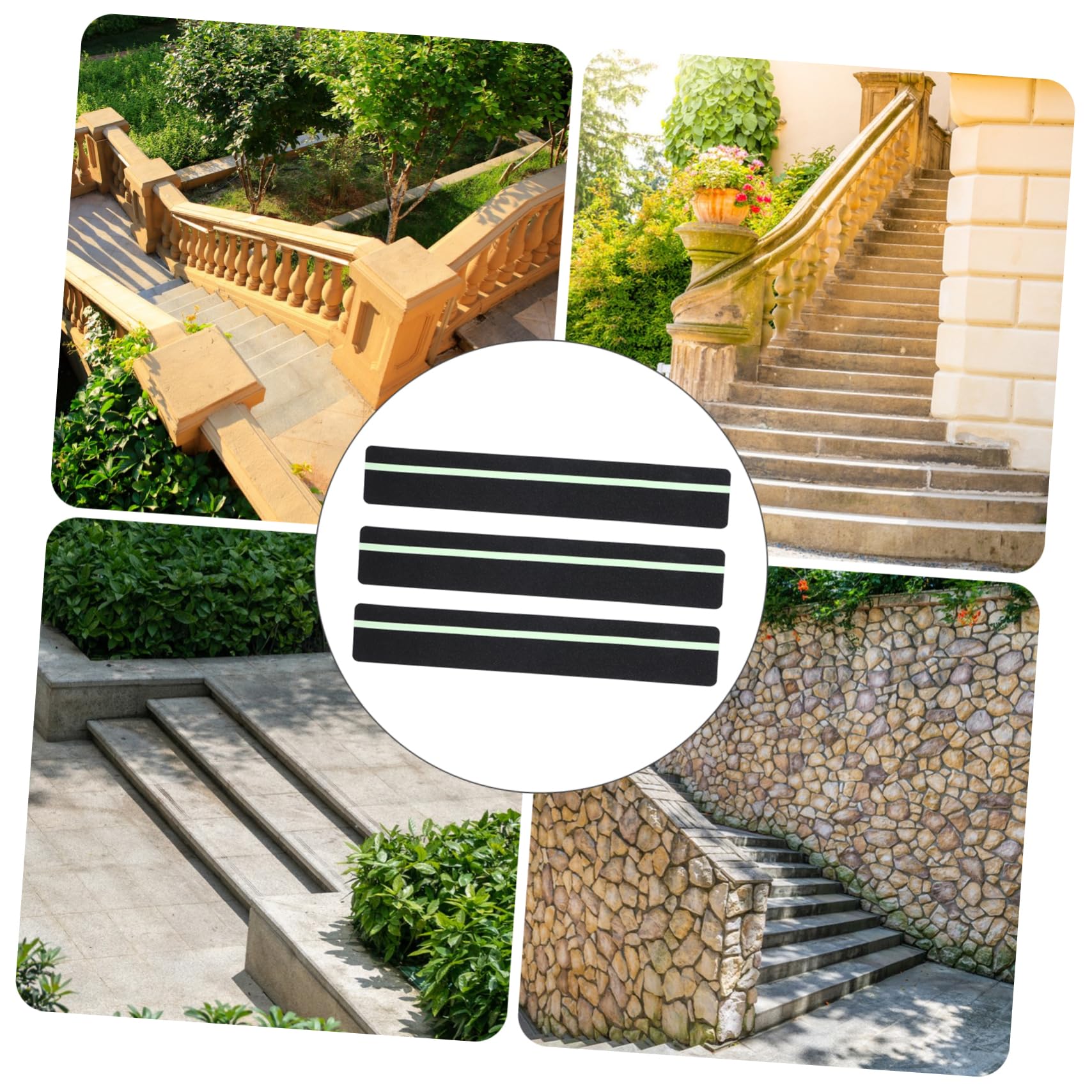 Zerodeko 12piezas Peldaños De Escalera Antideslizantes De Madera Para Exteriores Peldaños Para Terrazas Bandas De Para Cubiertas De Escaleras De Madera
