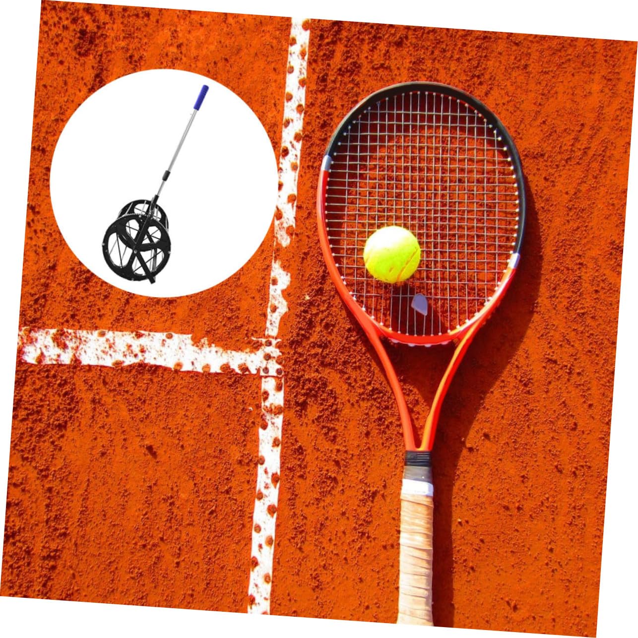 TOYANDONA Raccoglipalline da Tennis Regolabile, capacità 55 Palline | Allenamento e Tornei Competitivi, Portatile e Leggero, Accessorio Autoportante