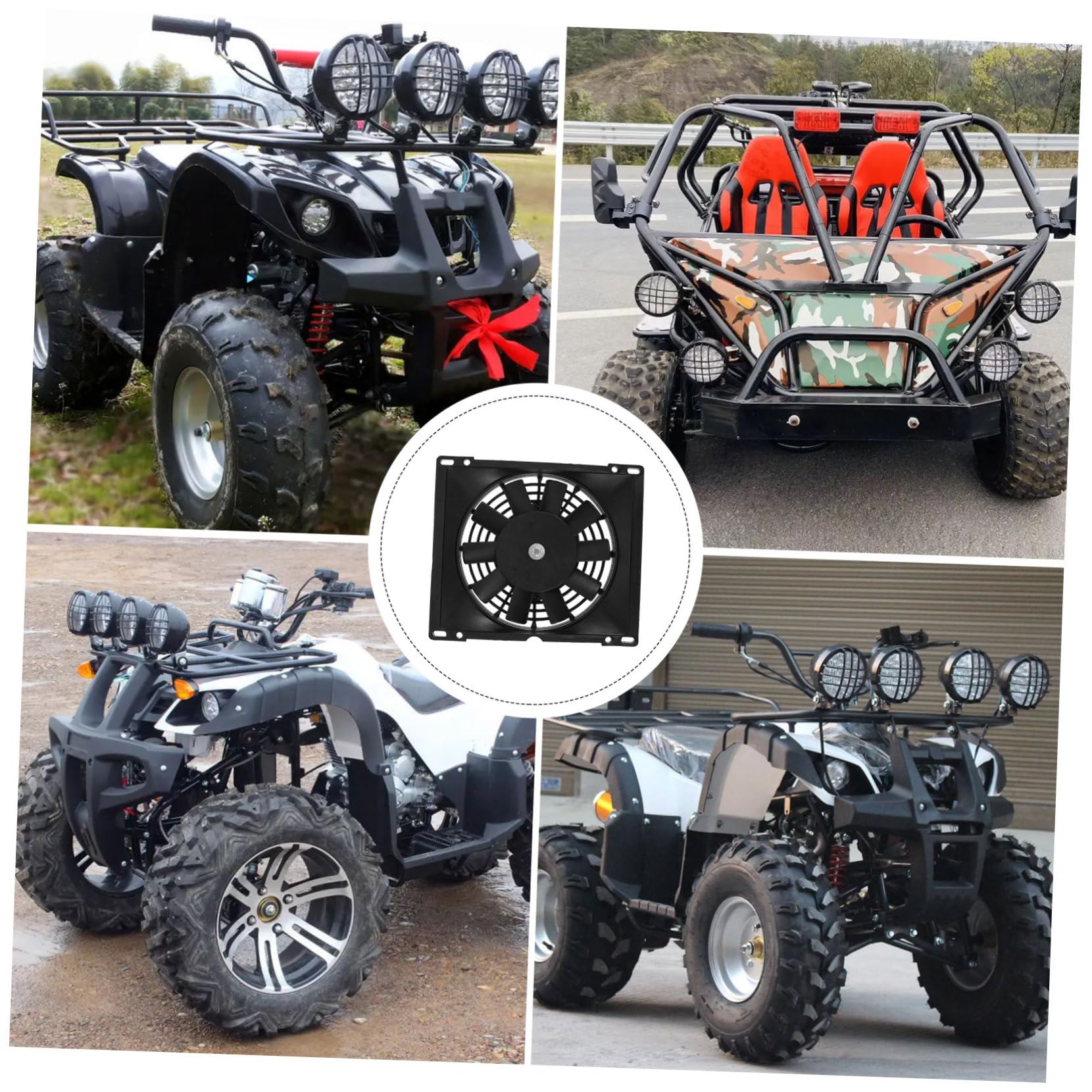 Ciieeo Ventola di Raffreddamento 250cc per Radiatore Olio e Acqua Impianto di Raffreddamento Elettrico per Atv e Moto da Cross Parte di Ricambio