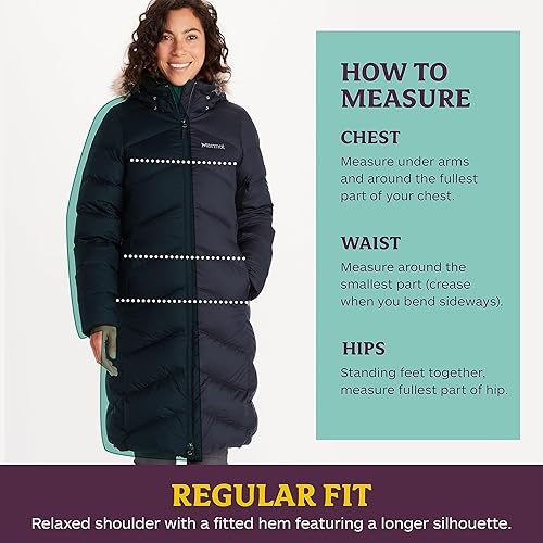 Miniatura 13 de MARMOT Abrigo acolchado de plumón largo Montreaux para mujer Negro azabache,Azul ártico,Nori,Marina de medianoche,Violeta oscuro,púrpura higo,Negro