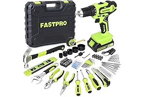 FASTPRO 177-Piece 20V Cordless Lithium-ion Green Tool Set