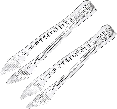 Plasticpro Pinzas desechables de plástico para servir de 8.5 pulgadas, duraderas, resistentes, utensilios de servicio premium, transparentes,