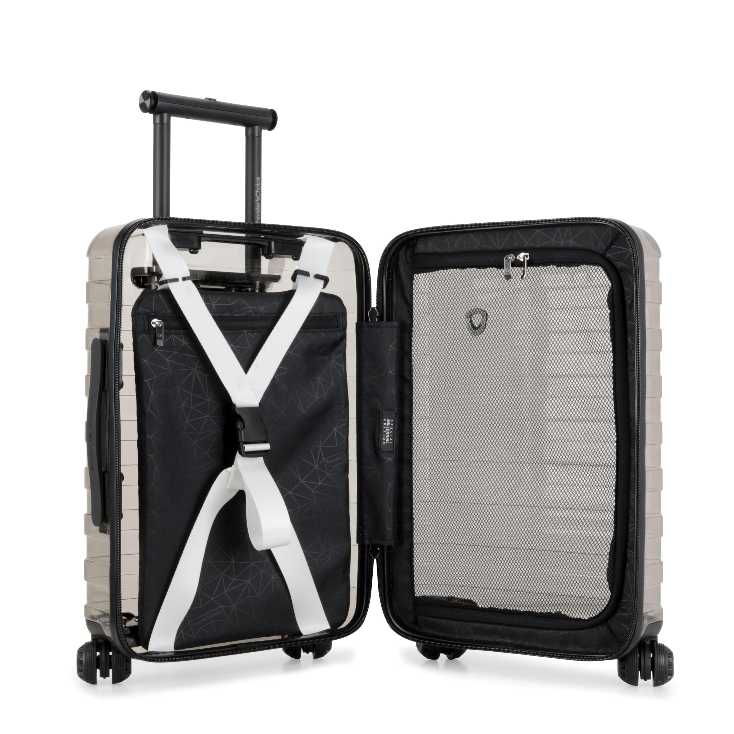 Traveler's Choice Millennial II Transparentes Handgepäck, 55,9 cm, Hartschalen-Trolley