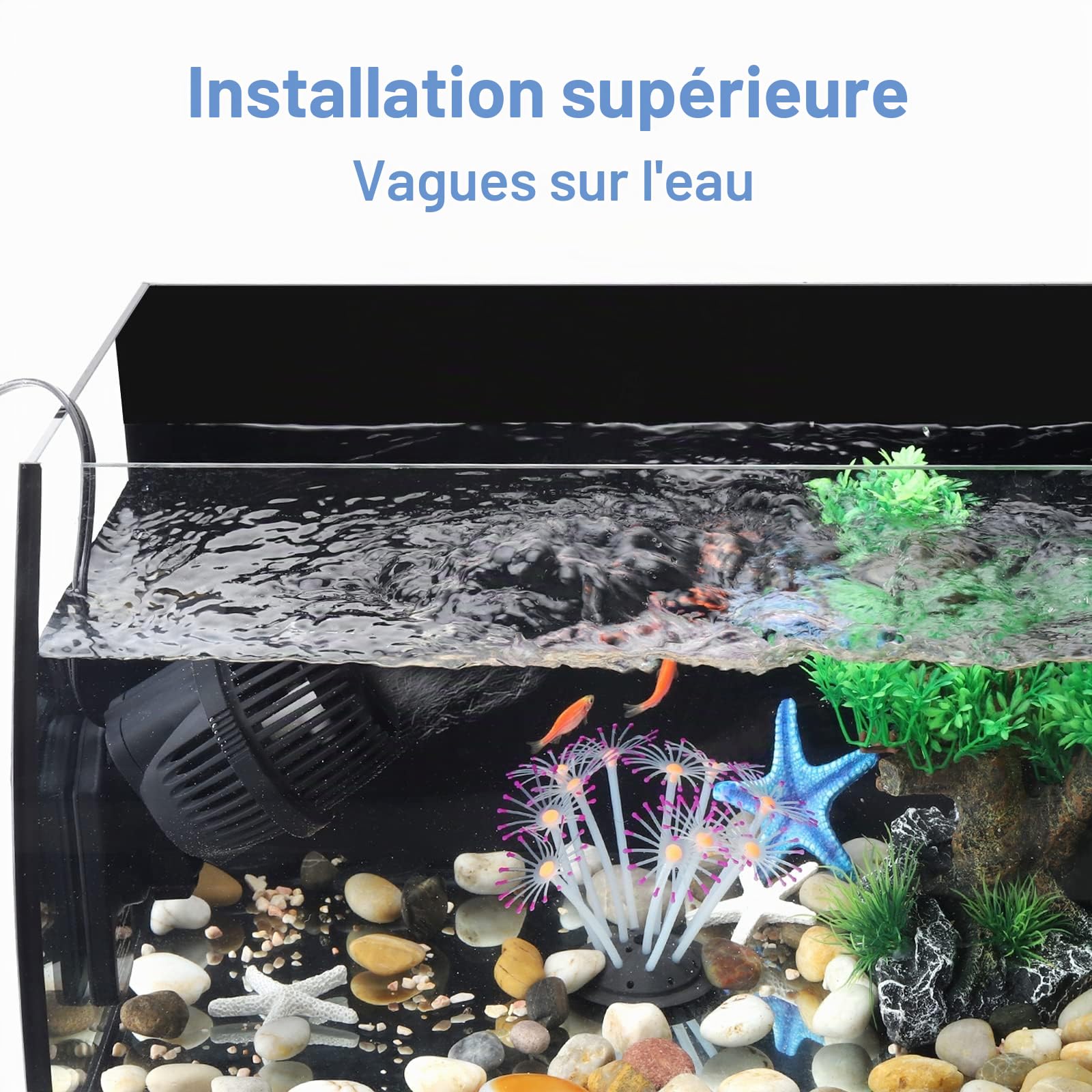 hygger 7875 LPH Pompe de Brassage Aquarium 360 ° Rotative Pompe de Circulation pour Aquarium, 12W Wavemaker Pompes à eau pour Aquarium