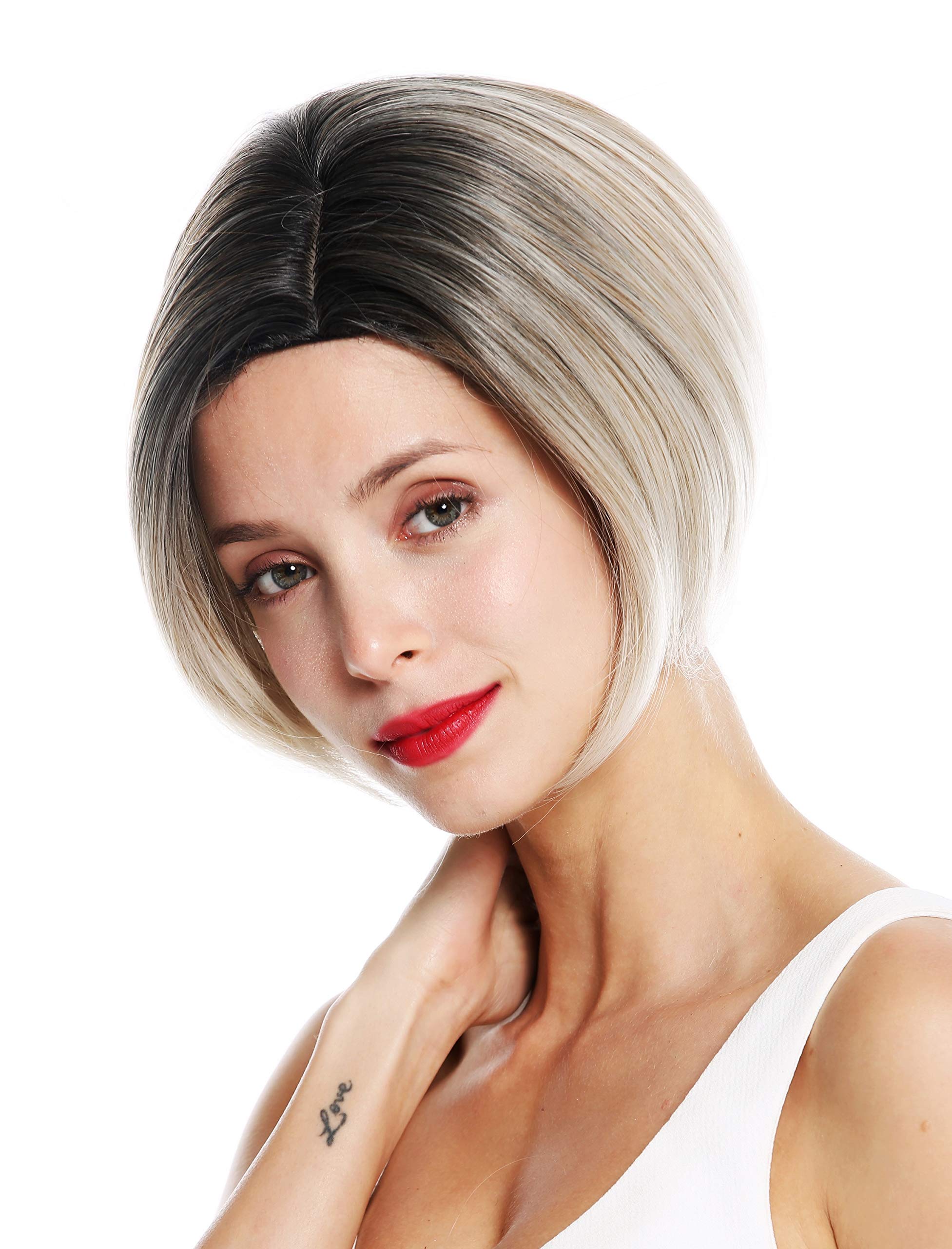 WIG ME UP - 1940-27T60R women's quality wig short sleek bob parting ombre dark hairline blonde highlights - Image 3