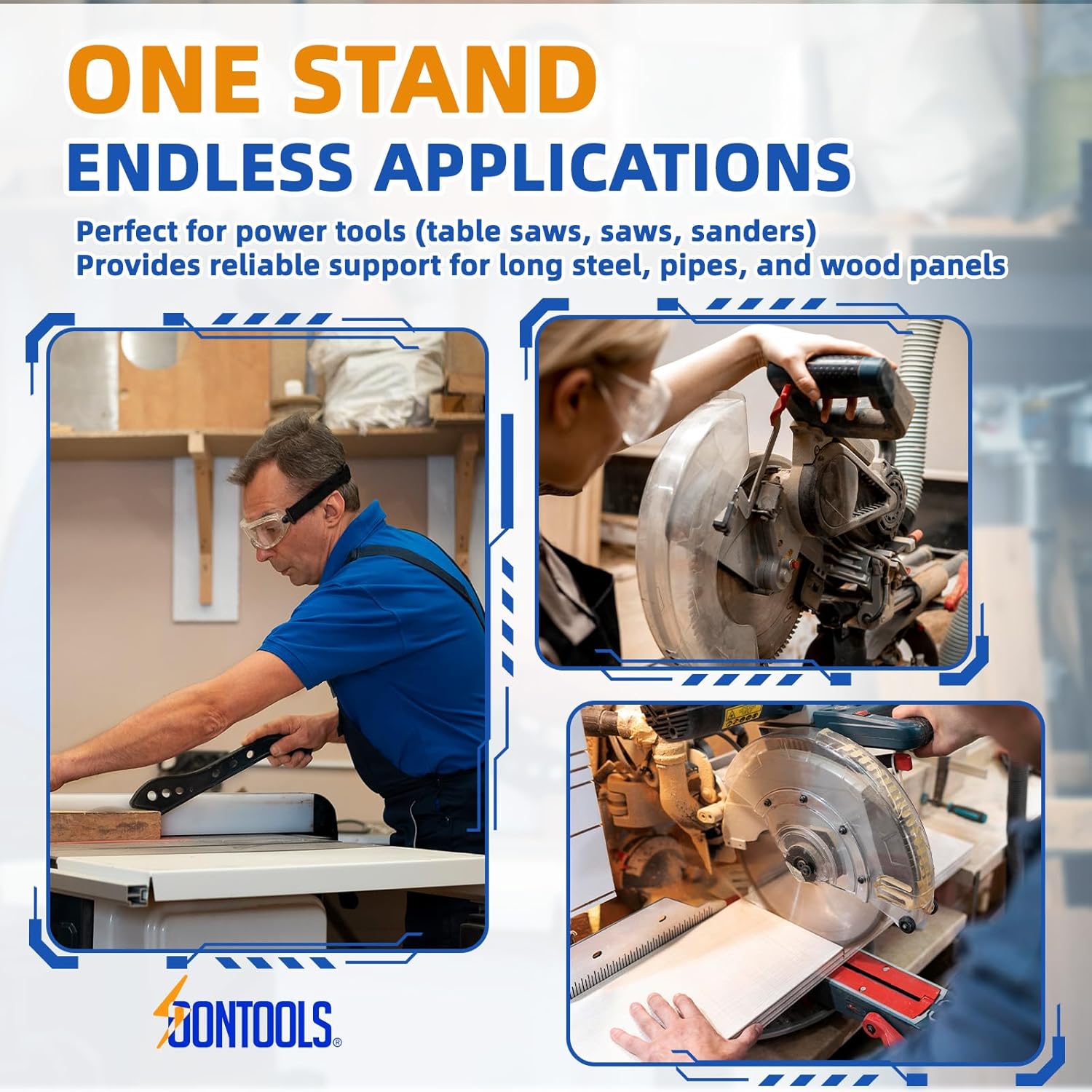 SOONTOOLS Heavy-Duty Roller Stand for Woodworking - Adjustable Height 22.83-38.19 Inches, Tall Pedestal Design, 1760 LBS Load Capacity Outfeed Support for Table Saw