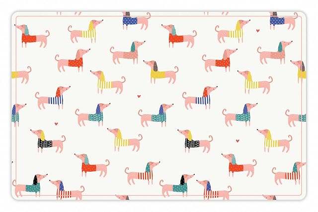 VINILIKO Design - Alfombrilla Impermeable Vinílica para comedero de Mascota, Beauty Dog Walk 48x75 cm